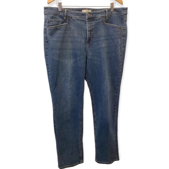 J. Jill Sz 18 Smooth Fit Straight Leg Jeans High 12” Rise Stretch Plus Size - Picture 1 of 11